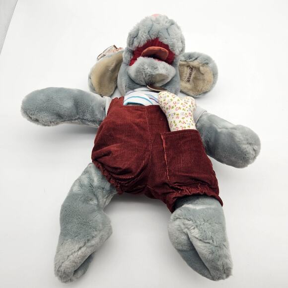 Vintage Wrinkles Puppet Dog Ganz Bros Stuffed Animal 19" Original Tag Korea - Picture 2 of 14